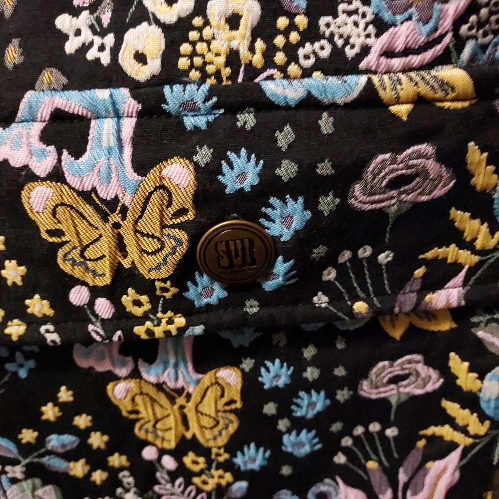 Anna Sui Tapestry Faux Fur Trim Vest - Picture 3 of 5